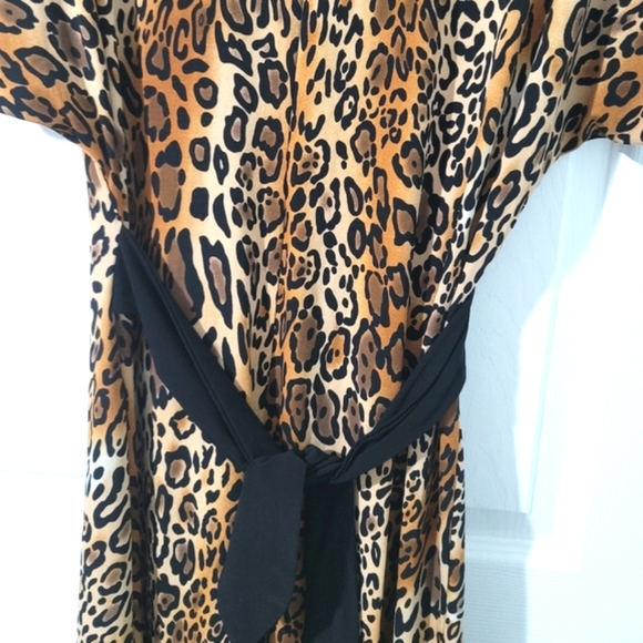 Tiana B. New York Women's Leopard Print Waist Tie Midi Dress Size XL - Picture 9 of 12